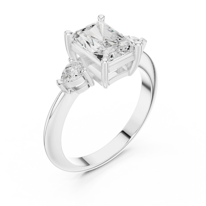 Titan Classic Radiant Diamond Three-Stone Ring