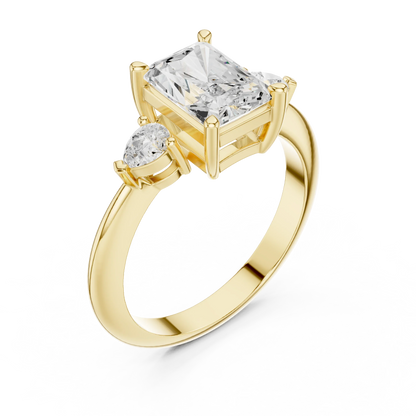 Titan Classic Radiant Diamond Three-Stone Ring