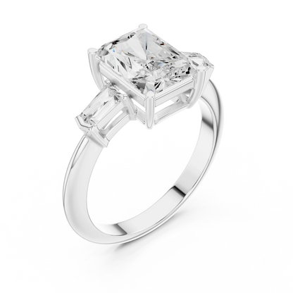Solaris Radiant Diamond Three-Stone Ring