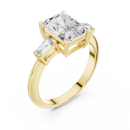 Solaris Radiant Diamond Three-Stone Ring