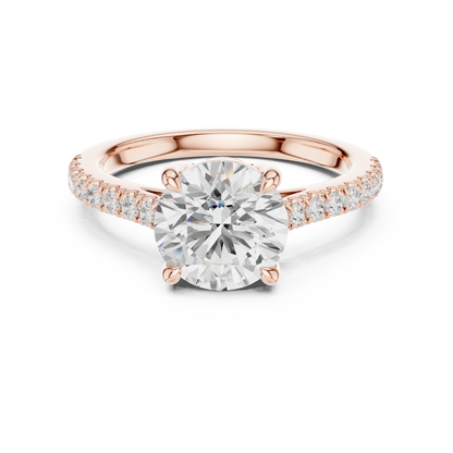 Lab-grown round diamond pavé band ring in rose gold