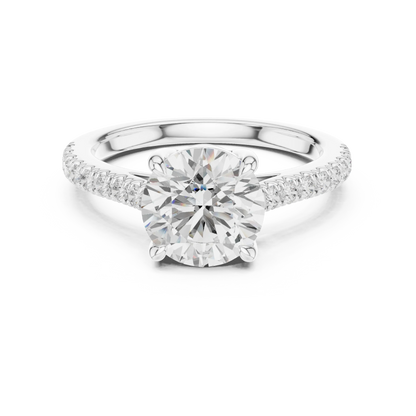 Lab-grown round diamond pavé band ring in white gold