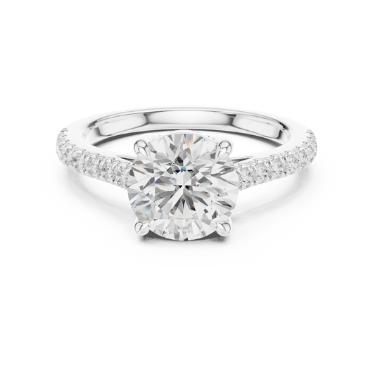 Lab-grown round diamond pavé band ring in white gold