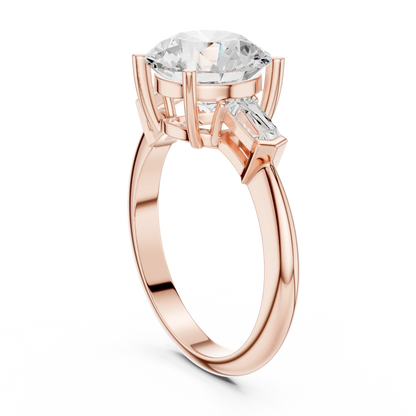 Meridian Round Diamond Three-Stone Ring