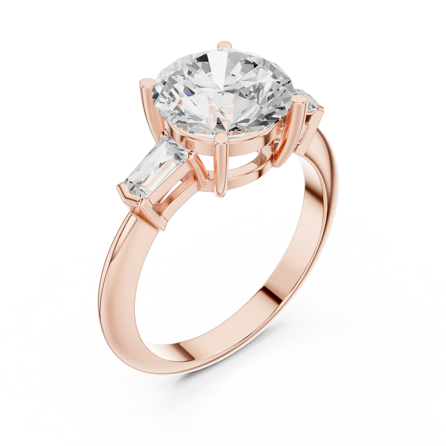 Meridian Round Diamond Three-Stone Ring