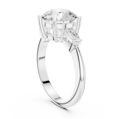 Meridian Round Diamond Three-Stone Ring
