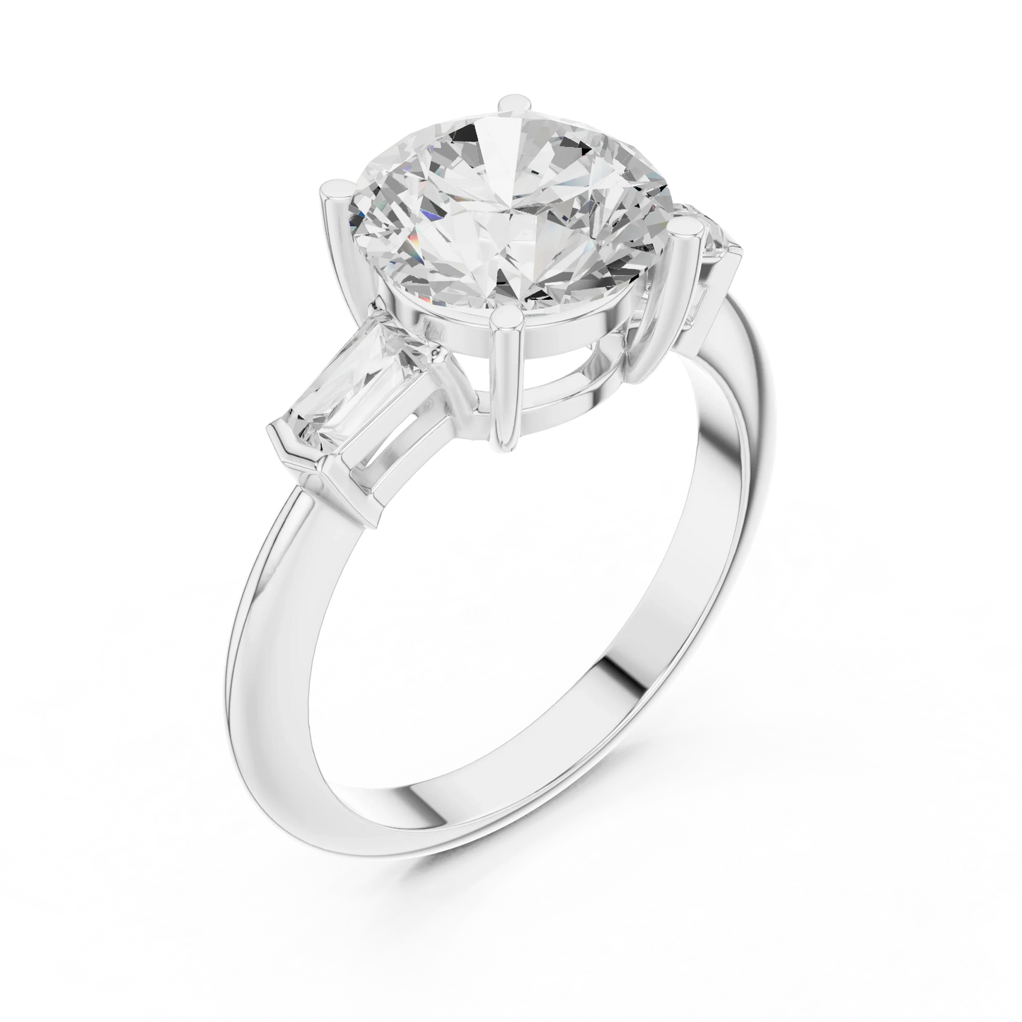 Meridian Round Diamond Three-Stone Ring