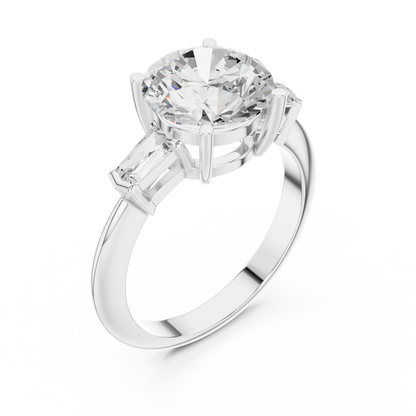 Meridian Round Diamond Three-Stone Ring