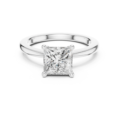 Royal Spark Princess Cut Diamond Ring in White Gold with Princess Cut Diamond