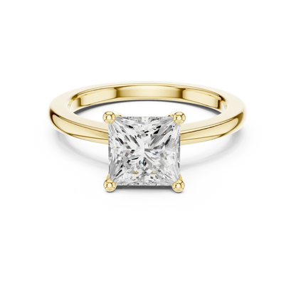Royal Spark Princess Cut Diamond Ring in Yellow Gold with Princess Cut Diamond