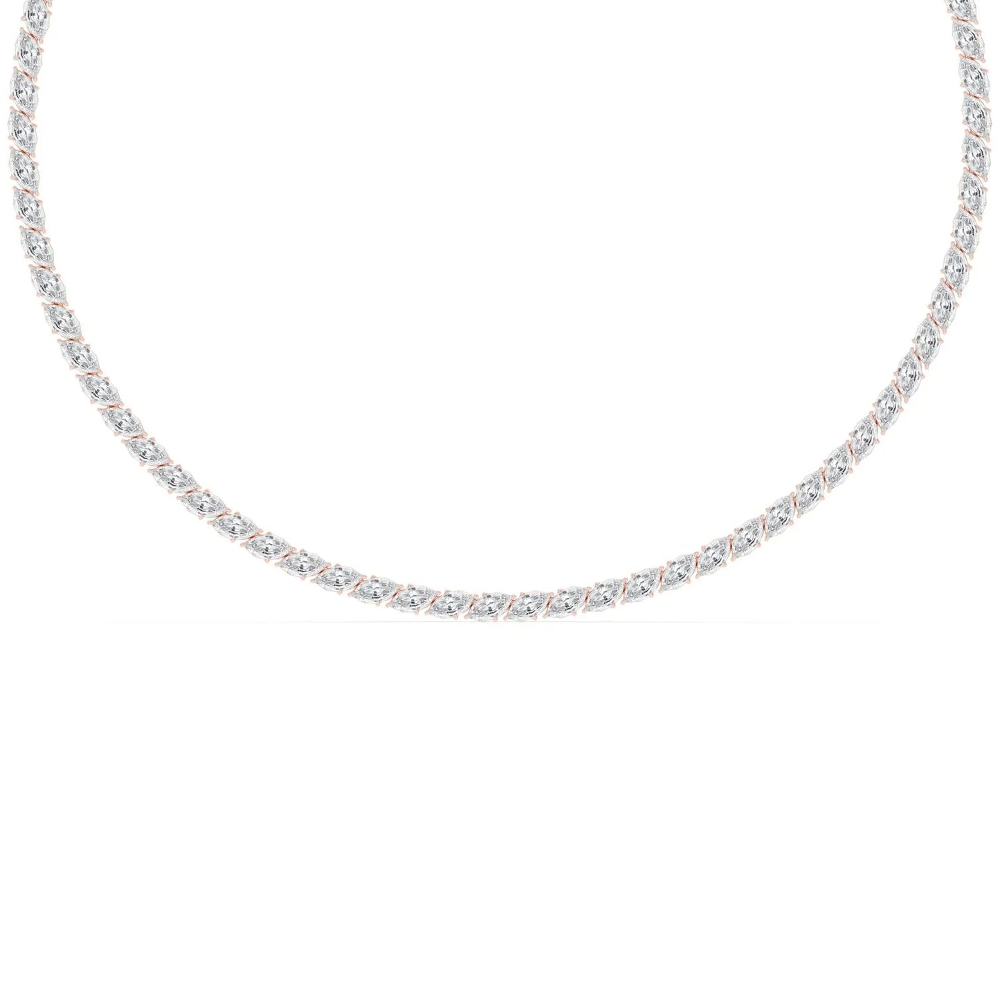 Marquise Cut Lab Grown Diamond Tennis Necklace