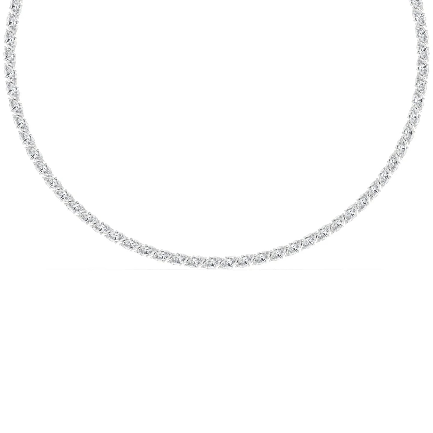 Marquise Cut Lab Grown Diamond Tennis Necklace