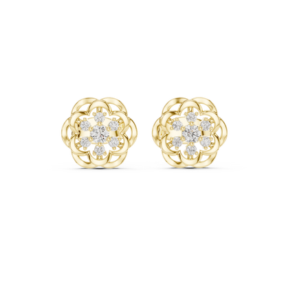 Rose Bloom Lab-Grown Diamond Stud Earrings