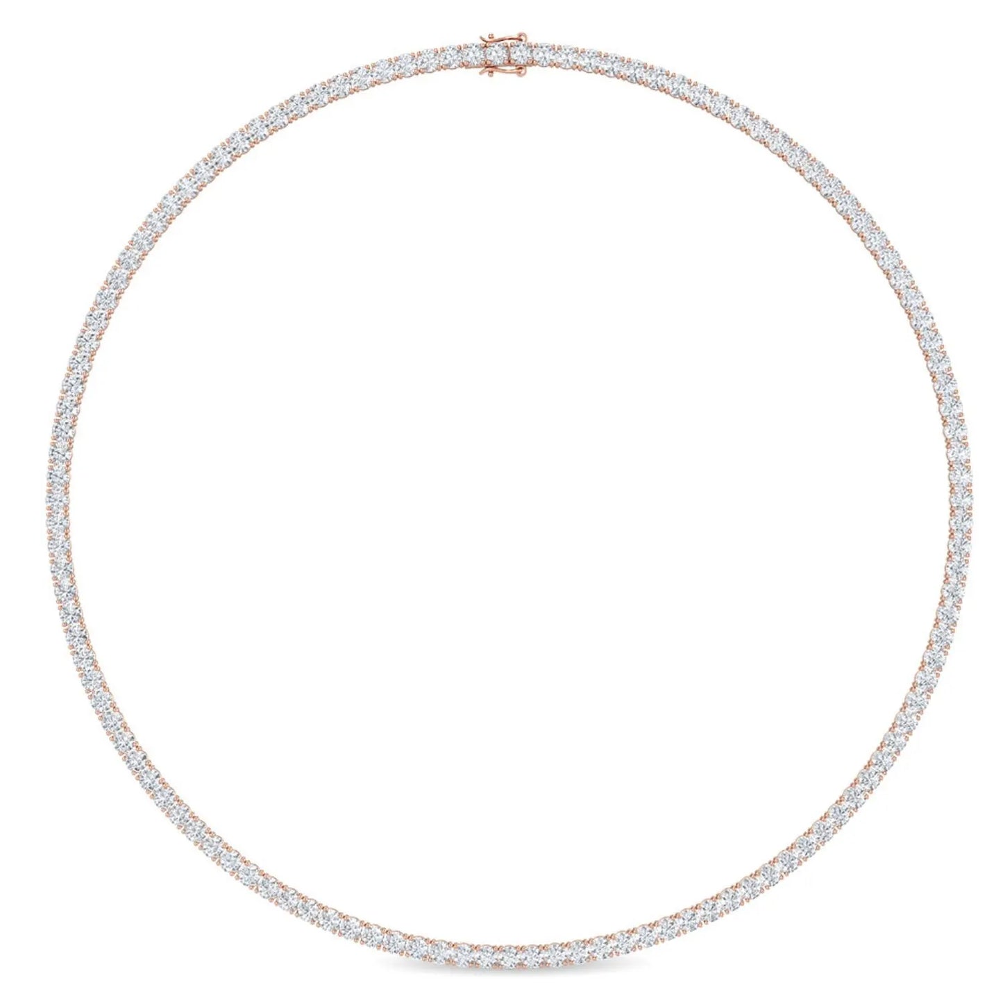 Round Cut Lab Grown Diamond Tennis Necklace