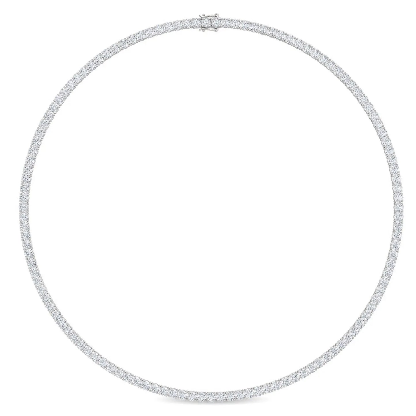 Round Cut Lab Grown Diamond Tennis Necklace