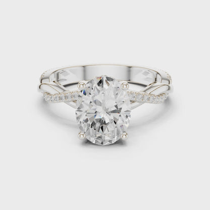 Nora Twilight Crisscross Oval Diamond Pavé Ring