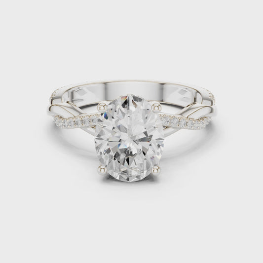 Nora Twilight Crisscross Oval Diamond Pavé Ring