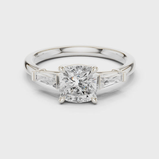 Iris Trinity Glow Cushion Diamond Ring