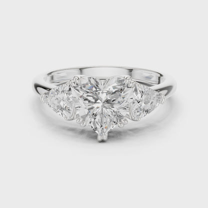 Juliette Romantic Heart Three-Stone Diamond Ring