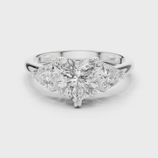 Juliette Romantic Heart Three-Stone Diamond Ring