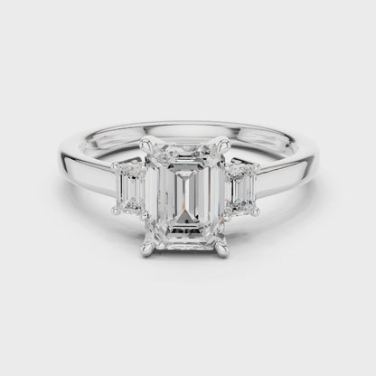 Colville Emerald-Cut Three-Stone Diamond Ring