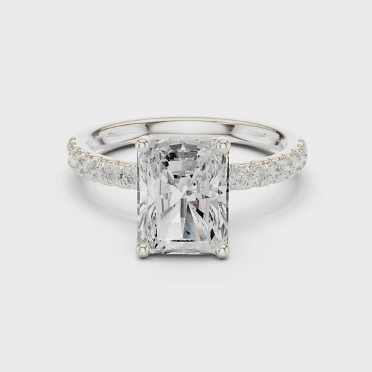 Kate Celeste Pavé Radiant Diamond Ring