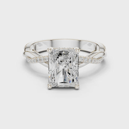 Pia Twilight Crisscross Radiant Diamond Pavé Ring