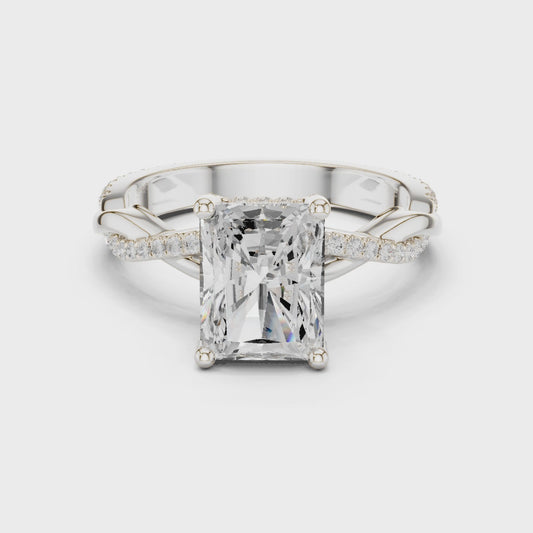 Pia Twilight Crisscross Radiant Diamond Pavé Ring