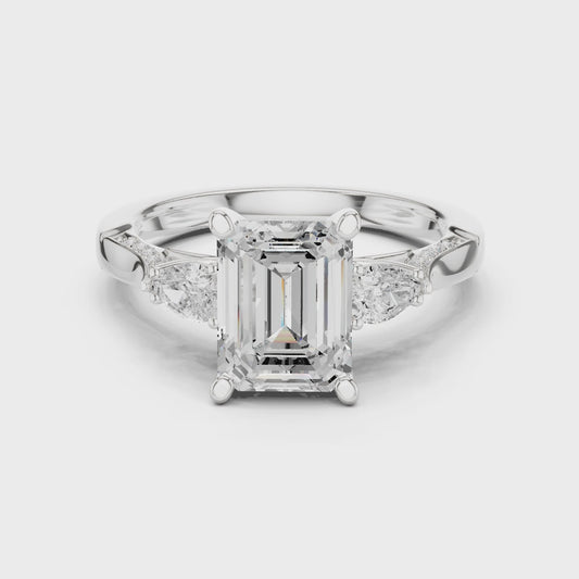 Ellis Imperial Grace Emerald Diamond Ring