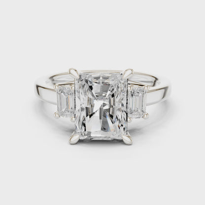 Prism Radiant Diamond Three-Stone Ring