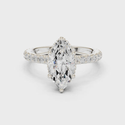 Dana Luxe Halo Marquise Diamond Pav茅 Ring