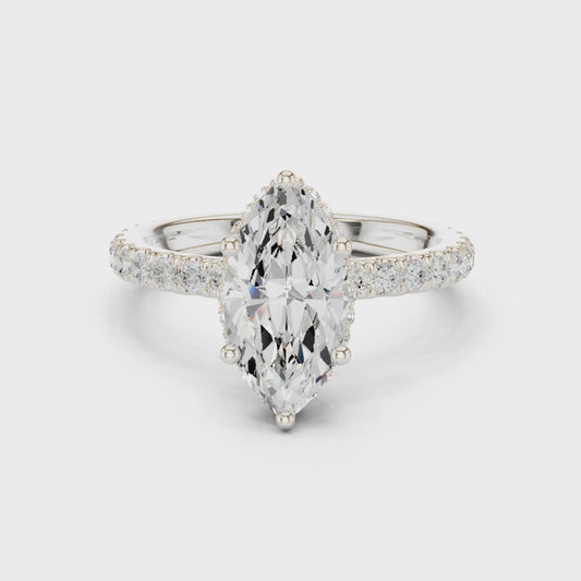 Dana Luxe Halo Marquise Diamond Pav茅 Ring