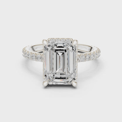 Quade Timeless Halo Emerald Diamond Ring