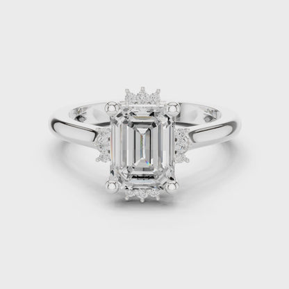 Carlton Emerald Diamond Halo Ring