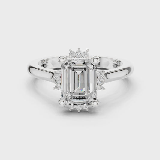 Carlton Emerald Diamond Halo Ring