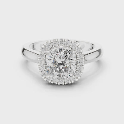 Mirella Cushion Diamond Halo Engagement Ring