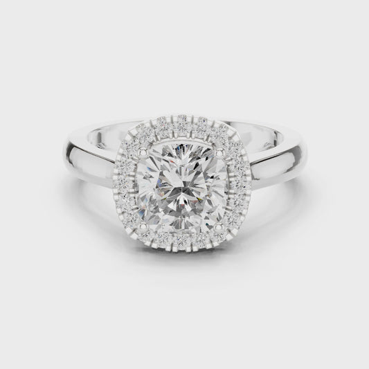 Mirella Cushion Diamond Halo Engagement Ring