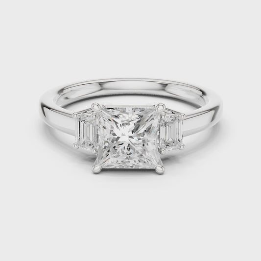 Kiama Princess -Cut Three-Stone Diamond Ring