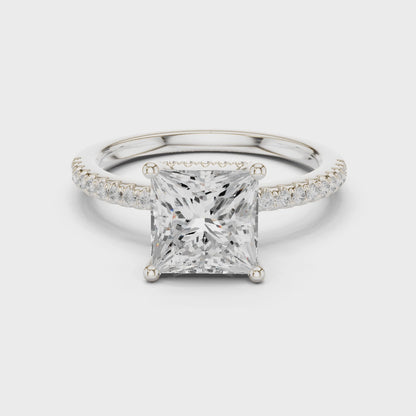Cleo Valencia Pavé Princess Diamond Ring