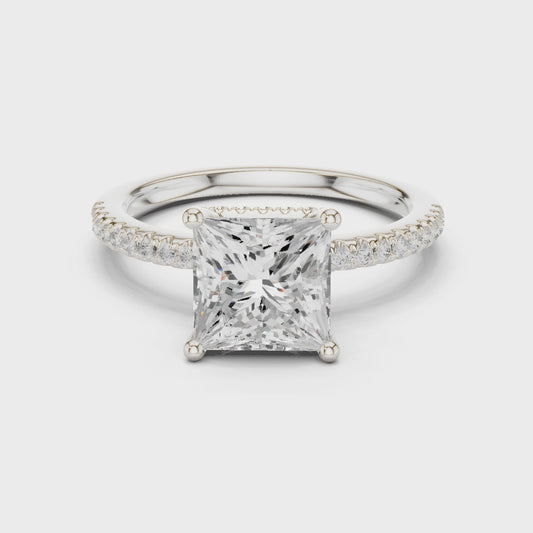 Cleo Valencia Pavé Princess Diamond Ring