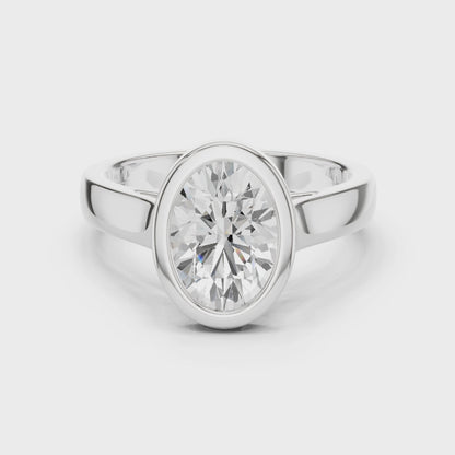 Lennix Elegant Oval Bezel Diamond Ring