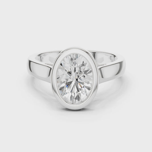 Lennix Elegant Oval Bezel Diamond Ring
