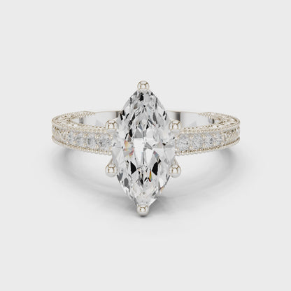 Vida Vintage Lace Marquise Diamond Pavé Ring