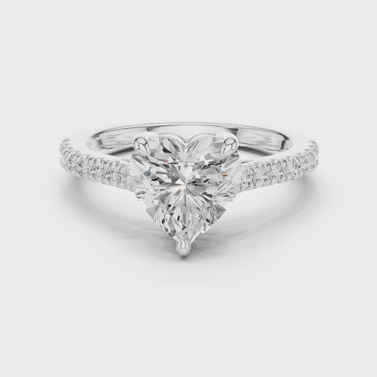 Amalfi Heart-Cut Pavé Diamond Ring