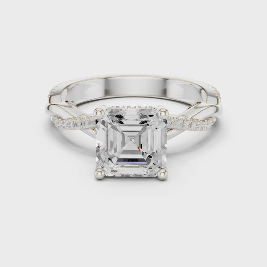 Jada Twilight Crisscross Asscher Diamond Pavé Ring