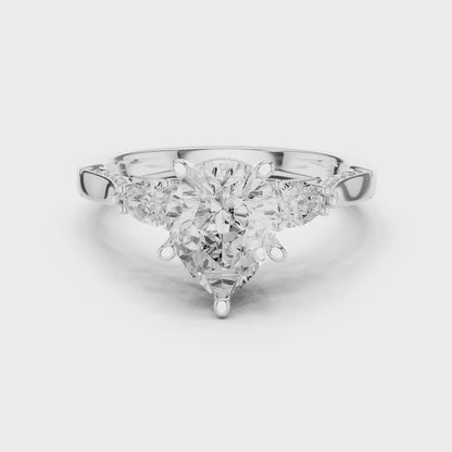 Flynn Trinity Grace Pear Diamond Ring