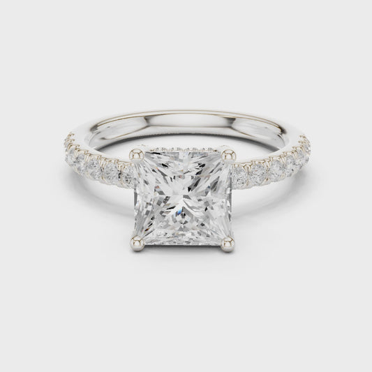 Joy Celeste Pavé Princess Diamond Ring