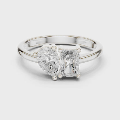 Cassian Pear & Radiant Diamond Toi et Moi Ring