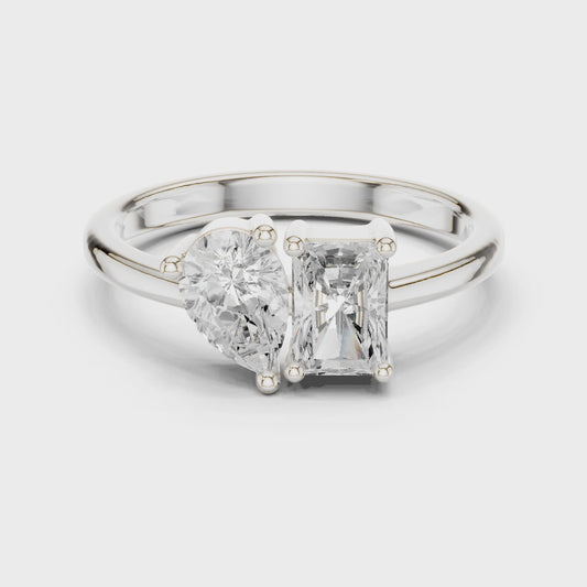 Cassian Pear & Radiant Diamond Toi et Moi Ring
