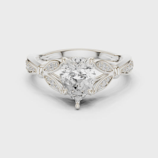 Reed Blossom Elegance Pear Diamond Ring